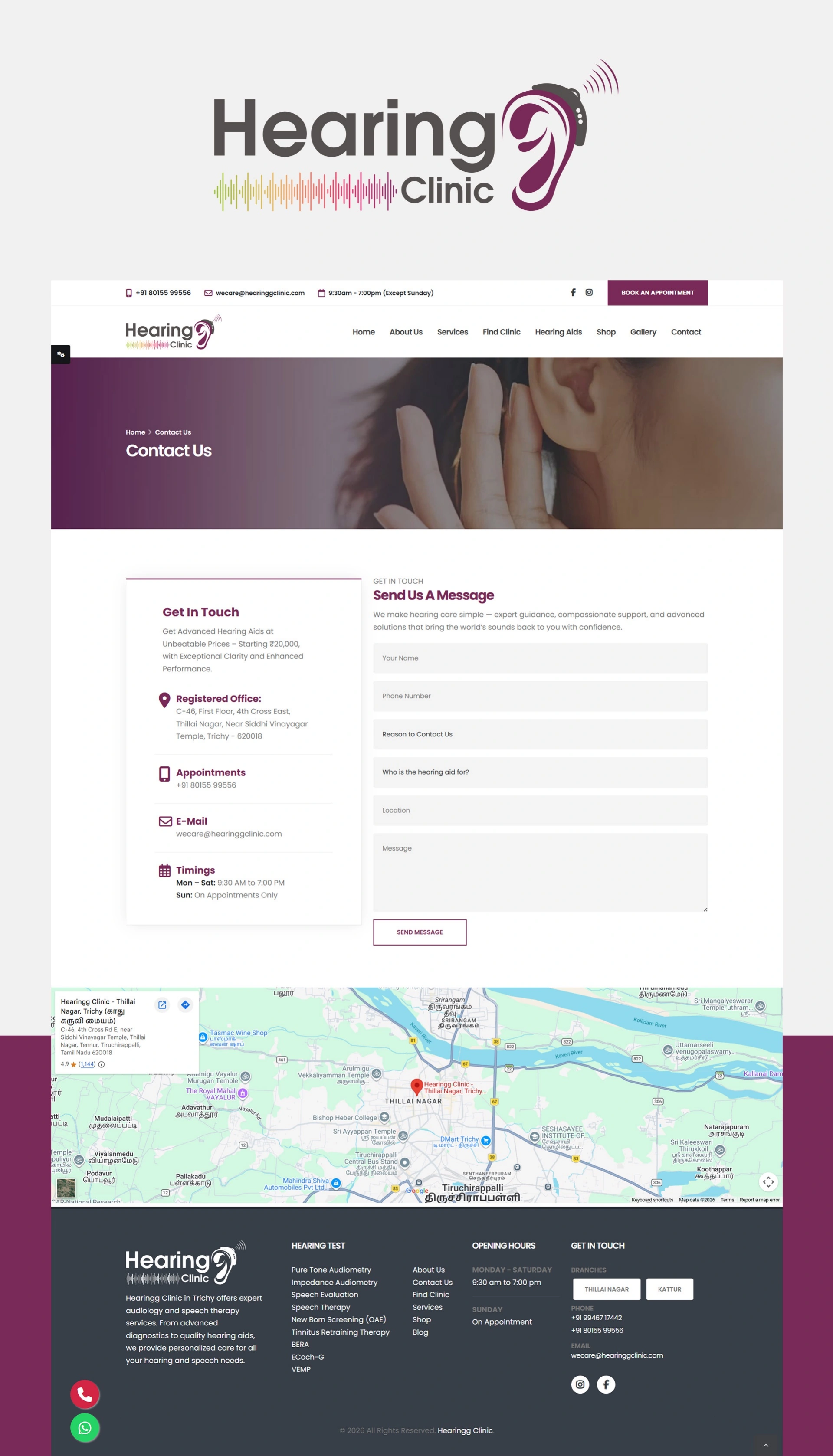 Hearingg Clinic Website